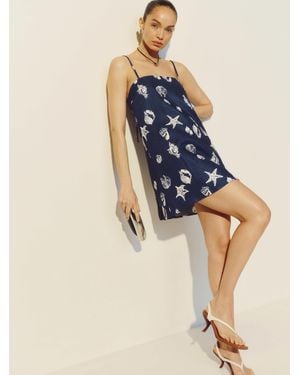 Reformation Aubree Linen Dress - Blue