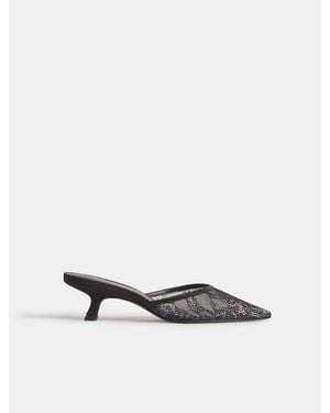 Reformation Wilda Kitten Mule Lace - White