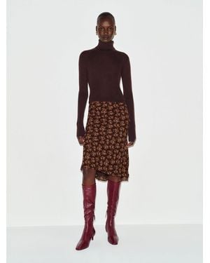 Reformation Layla Knee Length Skirt - Brown