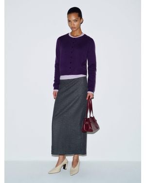 Reformation Clara Cashmere Crew Cardigan - Blue
