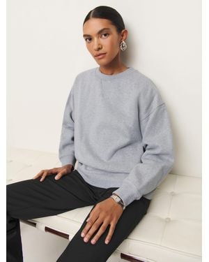 Reformation Drew Vintage Oversized Crewneck Sweatshirt Heather - Gray