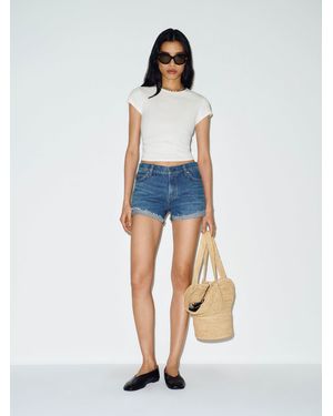 Reformation Sutton Low Rise 2.5" Slouchy Jean Shorts - Blue