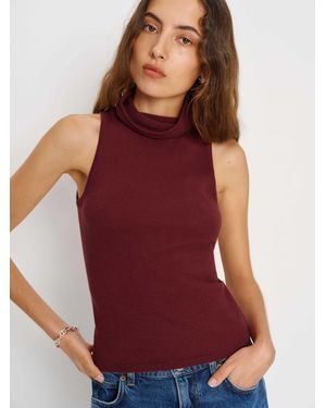 Reformation Marcy Cashmere Turtleneck Tank Top - Blue