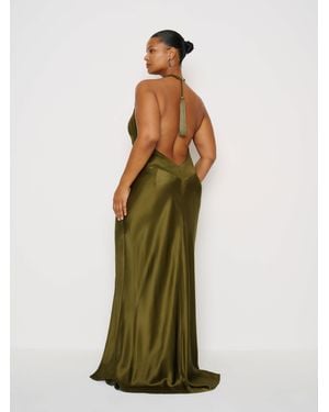Reformation Bianca Silk Dress Es 14 - Green