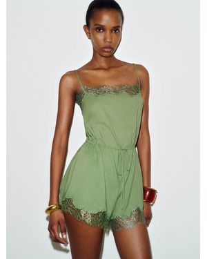 Reformation Elodie Romper Jade Lace - Green