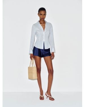 Reformation Raya Fitted Voile Shirt 0 - Blue
