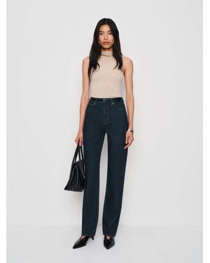 Reformation Harriet High Rise Relaxed Straight Jeans Denim - Black