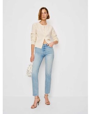 Reformation Luca Stretch Low Rise Slim Straight Cropped Jeans Denim - Blue