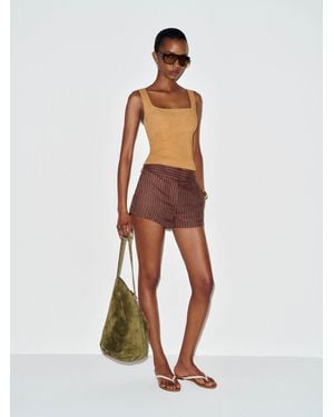 Reformation Clarence Suede Top - White
