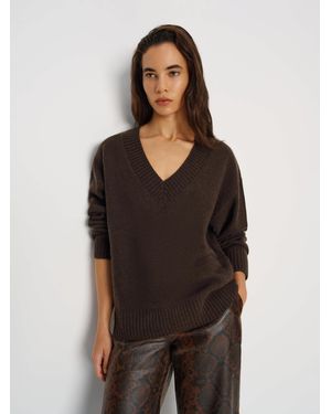 Reformation Jadey Cashmere Oversized V-Neck Sweater - Black