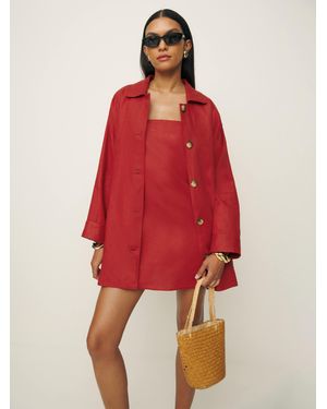 Reformation Irene Linen Jacket - Red