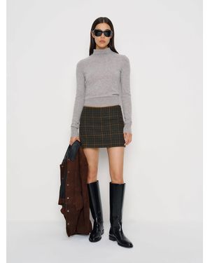 Reformation Carla Low Waist Wool Skirt 0 - White