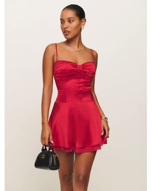 Reformation Ursula Silk Dress 10 - Red