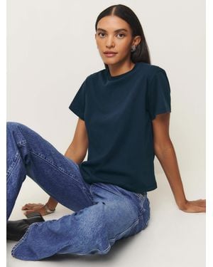 Reformation Rowan Crew T-Shirt - Blue