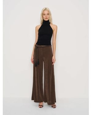Reformation Kessie Wide Knit Pant Dark - Brown