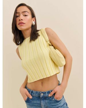 Reformation Callie Cotton Ribbed Jumper Tank - Yellow