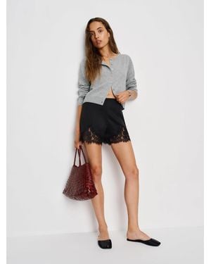 Reformation Clara Cashmere Crew Cardigan - White