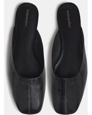 Reformation Inez Flat Mule Eel - Blue