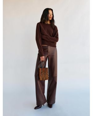 Reformation Nikki Cashmere Crew Jumper - Brown