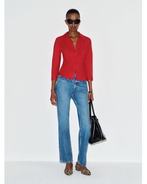 Reformation Katherine Poplin Shirt - Red