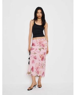 Reformation Layla Skirt Silk - Pink