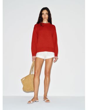 Reformation Cove Cotton Oversized Crew Jumper - Red