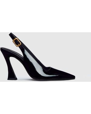 Reformation Nour Heeled Slingback Patent 10 - Natural