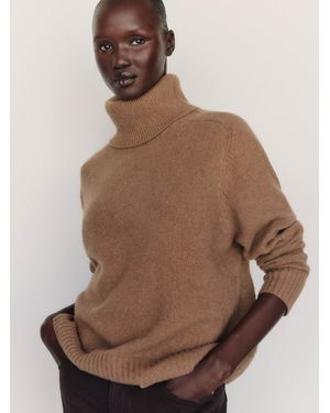 Reformation Dove Cashmere Oversized Turtleneck - Brown