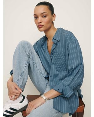 Reformation Will Oversized Shirt - Blue
