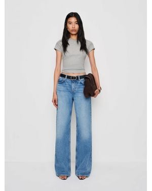 Reformation Lindie T-Shirt Heather Knit - Blue