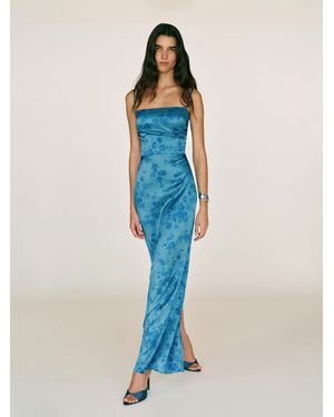 Reformation Frankie Silk Dress 0 - Blue