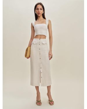 Reformation Britt Linen Skirt 2 - Natural
