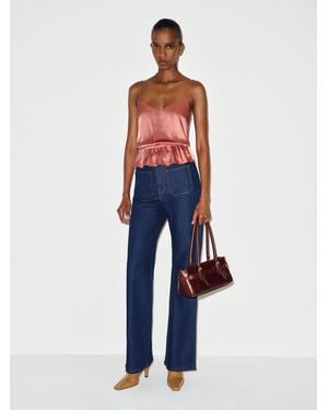 Reformation Fiorenzo Silk Top - Blue