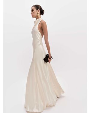 Reformation Roy Satin Dress - Natural