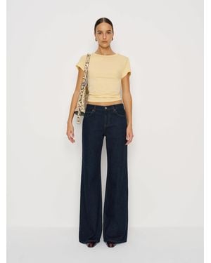 Reformation Cary Low Rise Slouchy Wide Leg Long Jeans - Blue
