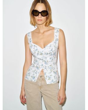 Reformation Viola Linen Top 0 - White
