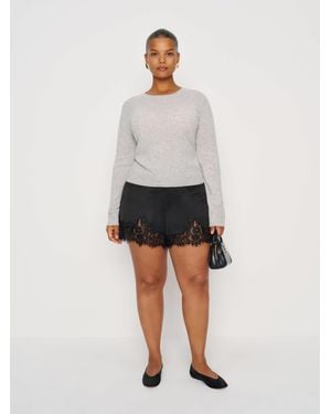 Reformation Fern Satin Short Es - White