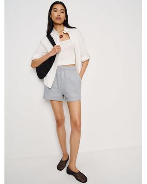 Reformation Leon Sweat Short Heather - White