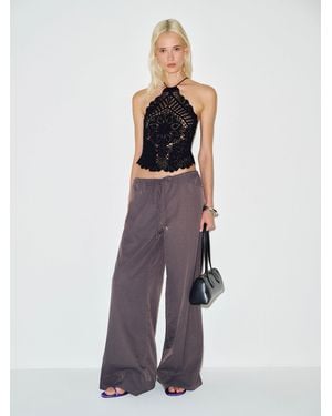 Reformation Thea Sheer Cotton Crochet Halter - White