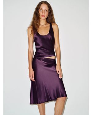 Reformation Layla Silk Knee Length Skirt 0 - Purple