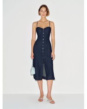 reformation citron denim dress Stylish Denim Dress and Suede Boots for Fall