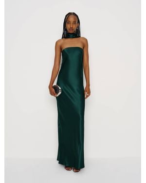 Reformation Oren Silk Dress - Green