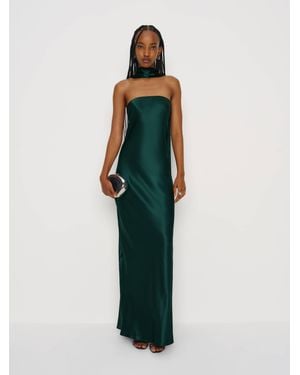 Reformation Oren Silk Dress - Green