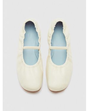 Reformation Buffy Ruched Ballet Flat 5 - Black