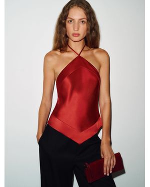 Reformation Jillian Silk Top - Red
