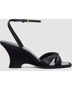 Reformation Margo Wedge Sandal Leather 6 - White