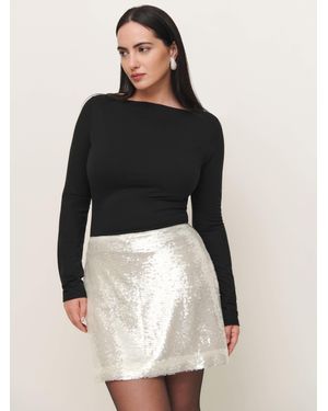 Reformation Carla Low Waist Skirt Es - Black