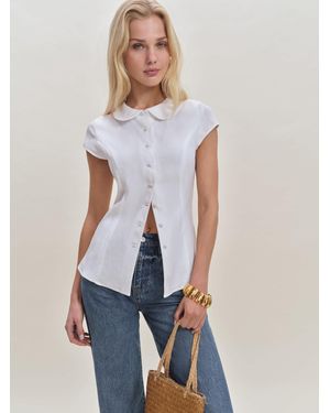 Reformation Molly Linen Shirt - Blue