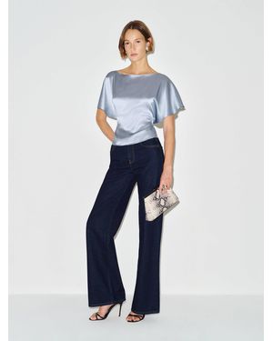 Reformation Avery Silk Top - Blue