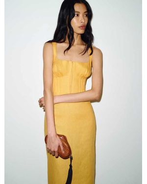 reformation pola linen dress REFORMATION Pola Linen Mini Dress - Orange